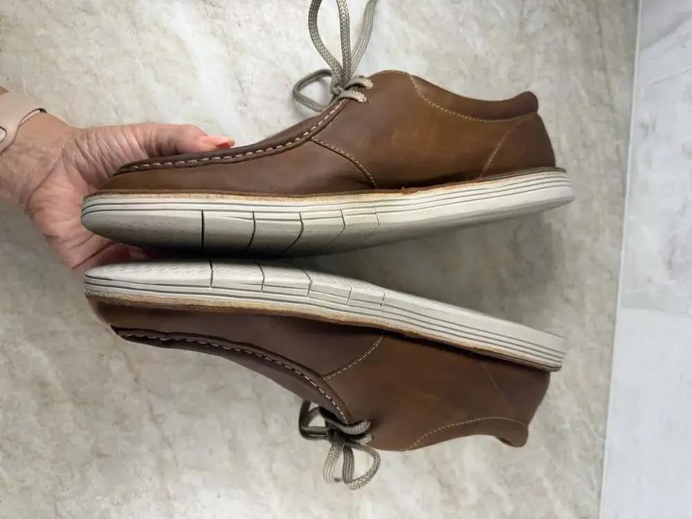 Clarks Men’s Brown Leather Moc Toe Lace Up Casual Shoes Comfort Size 12 M